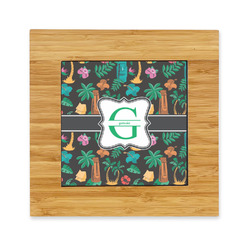 Hawaiian Masks Bamboo Trivet with Ceramic Tile Insert (Personalized)