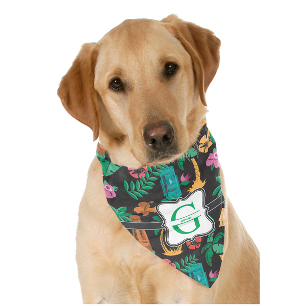 Custom Hawaiian Masks Dog Bandana Scarf w/ Name and Initial