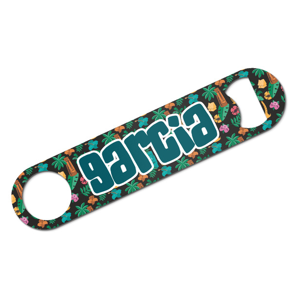 Custom Hawaiian Masks Bar Bottle Opener w/ Name and Initial
