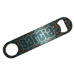 Hawaiian Masks Bar Bottle Opener - Silver w/ Name and Initial