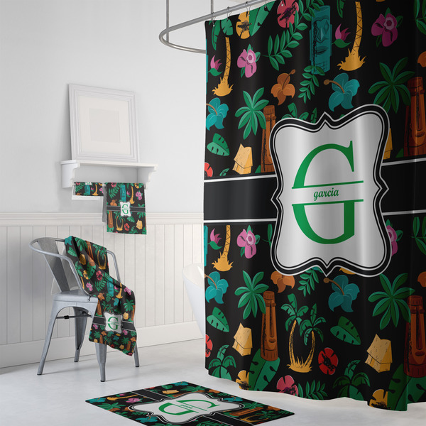 Hawaiian Masks Bath Towel Sets - 3-piece - In Context