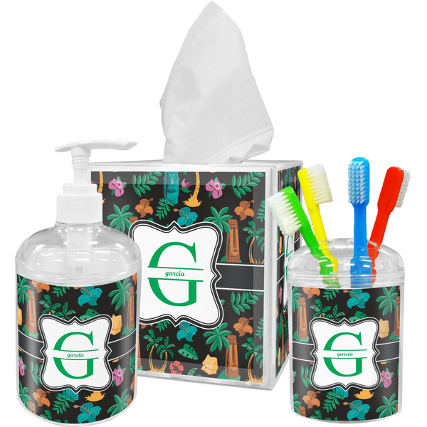 Hawaiian Masks Bathroom Accessories Set (Personalized)
