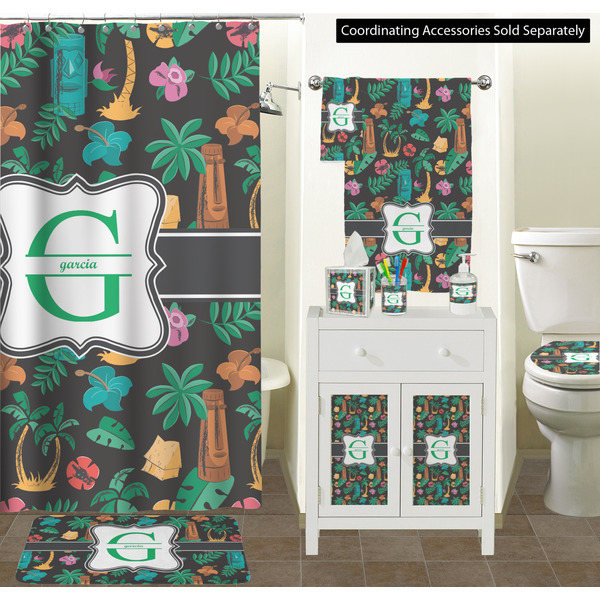 Hawaiian Masks Bathroom Scene