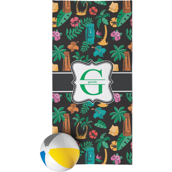 Custom Hawaiian Masks Beach Towel (Personalized)
