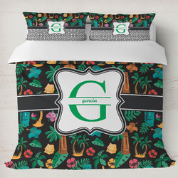 Hawaiian Masks Duvet Cover Set - King (Personalized)