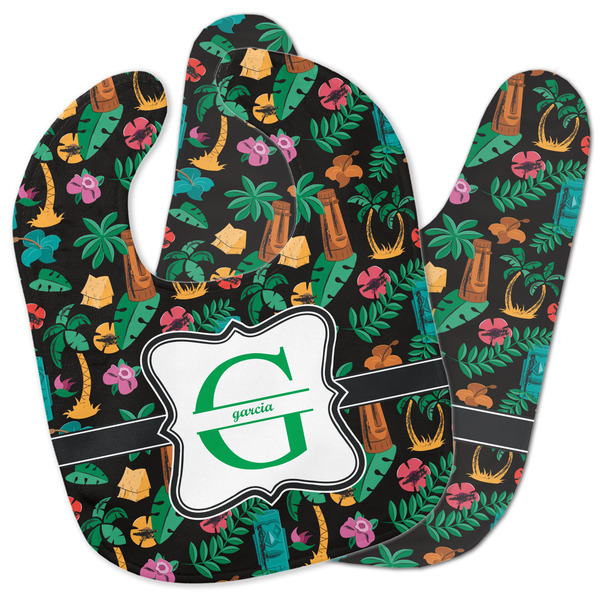 Custom Hawaiian Masks Baby Bib w/ Name and Initial