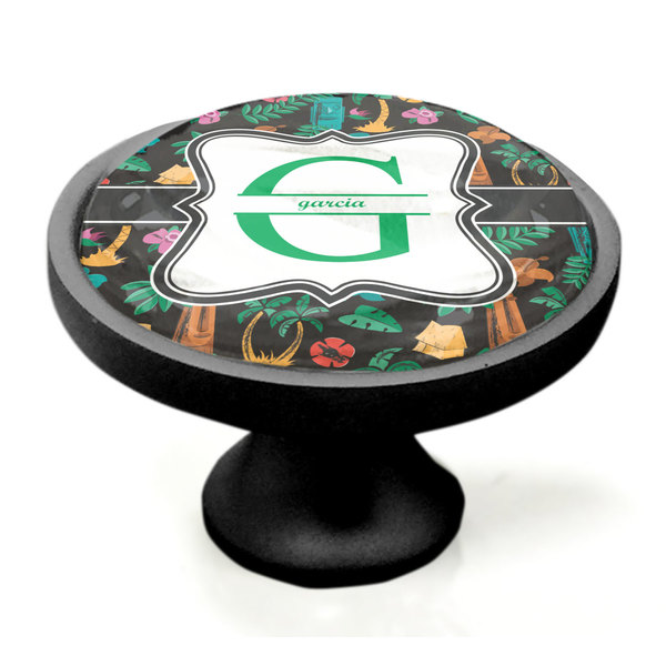 Hawaiian Masks Black Custom Cabinet Knob (Side)