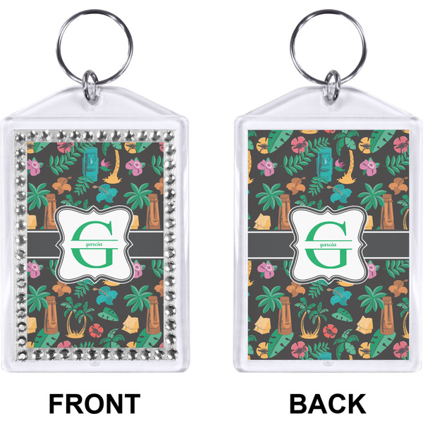 Hawaiian Masks Bling Keychain (Front + Back)