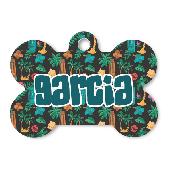 Custom Hawaiian Masks Bone Shaped Dog ID Tag (Personalized)