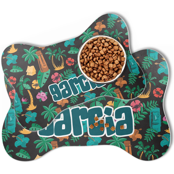 Hawaiian Masks Bone Shaped Dog Mats - MAIN