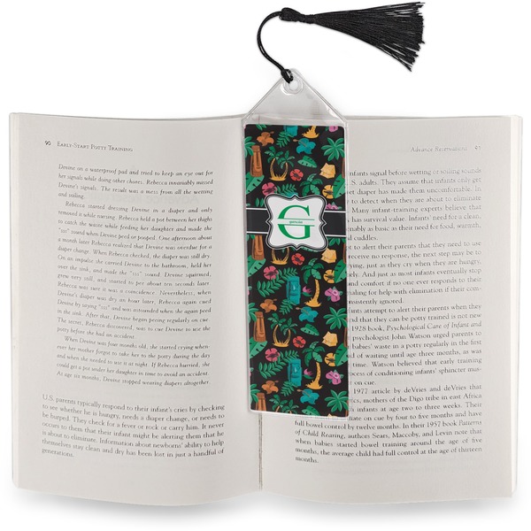 Hawaiian Masks Bookmark with tassel - In book