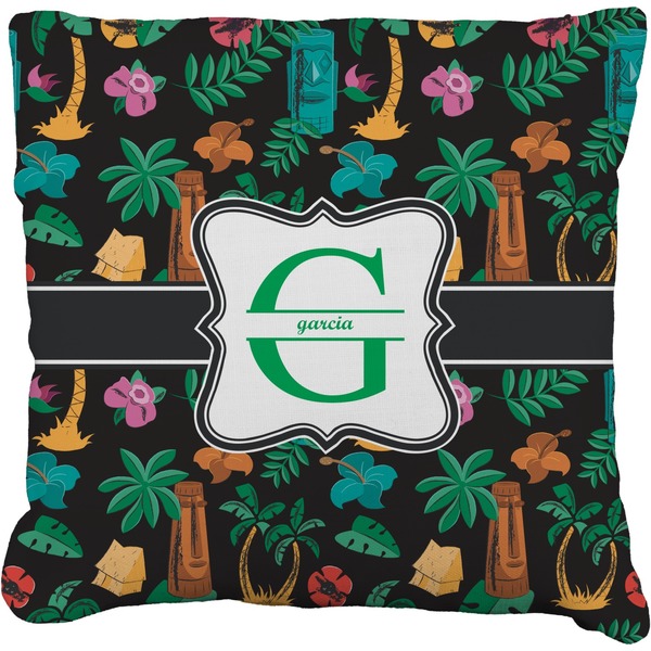 Custom Hawaiian Masks Faux-Linen Throw Pillow 18" (Personalized)