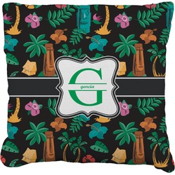 Hawaiian Masks Faux-Linen Throw Pillow 20" (Personalized)