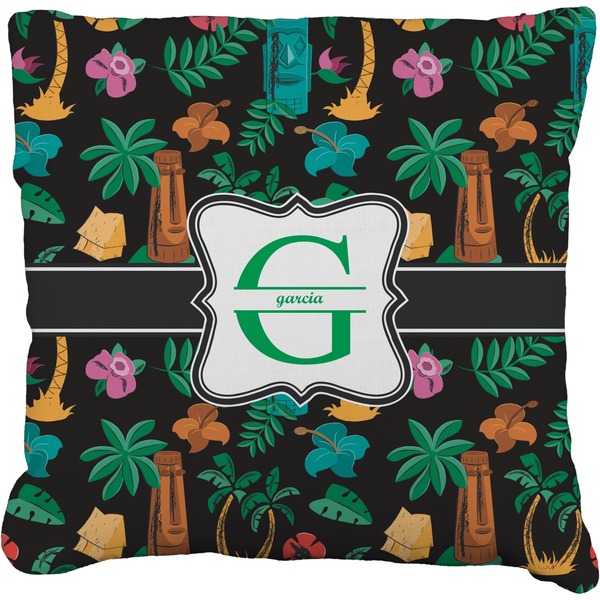 Custom Hawaiian Masks Faux-Linen Throw Pillow 20" (Personalized)