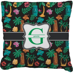 Hawaiian Masks Faux-Linen Throw Pillow 26" (Personalized)