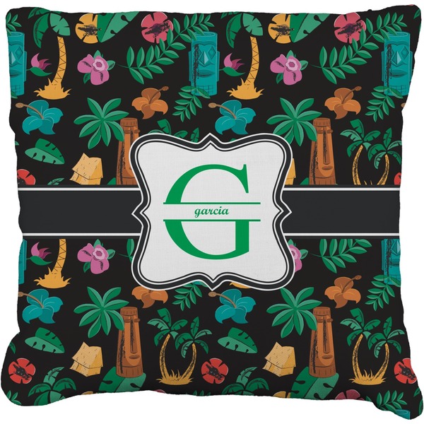 Custom Hawaiian Masks Faux-Linen Throw Pillow 26" (Personalized)
