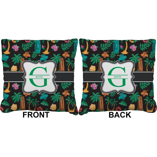 Hawaiian Masks Burlap Pillow Approval