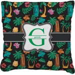 Hawaiian Masks Faux-Linen Throw Pillow (Personalized)
