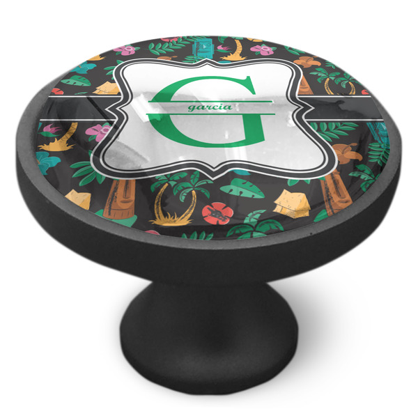 Hawaiian Masks Cabinet Knob - Black - Side