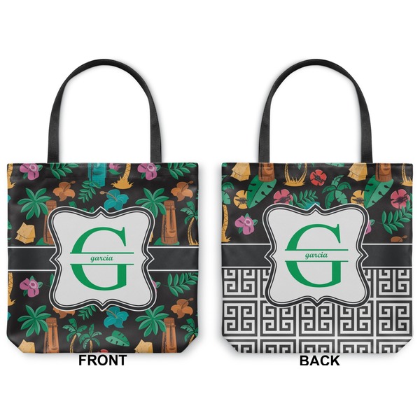 Hawaiian Masks Canvas Tote - Front and Back