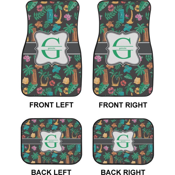 Hawaiian Masks Car Floor Mats Set (2F + 2B)