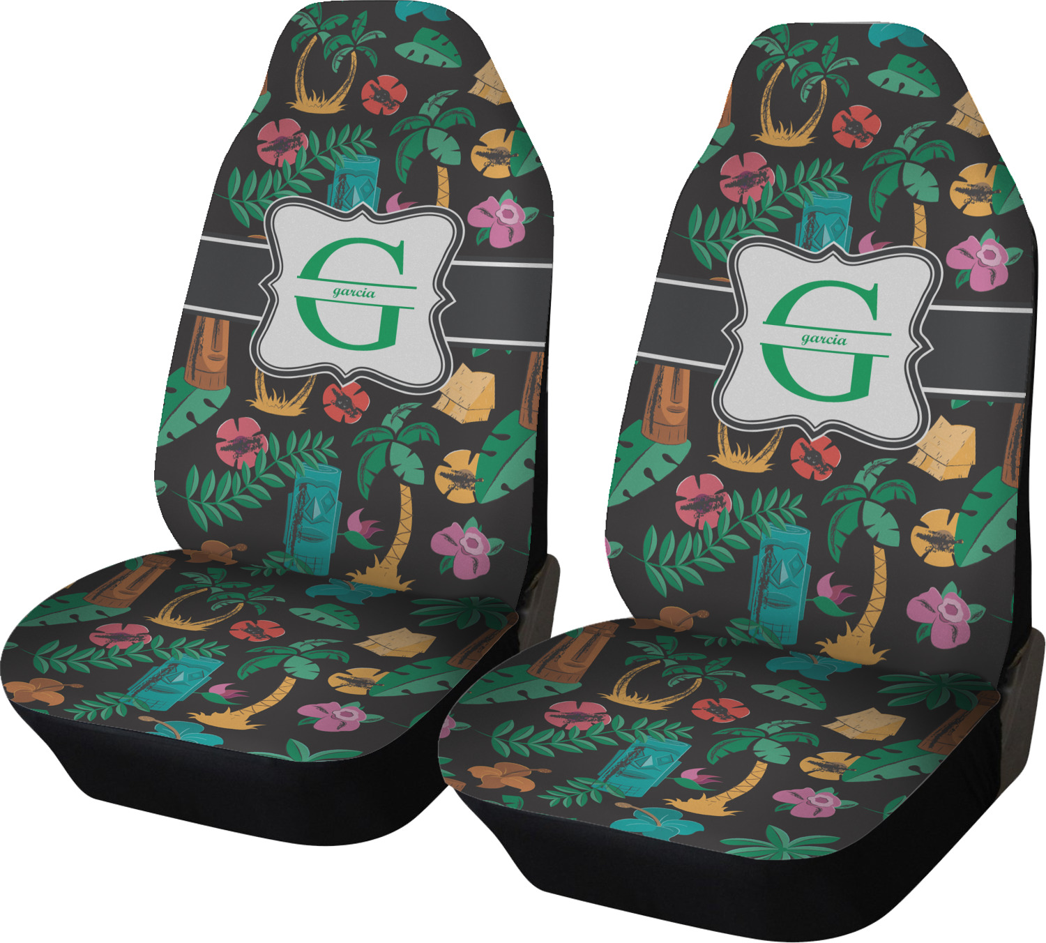 Hawaiian Masks Car Seat Covers (Set of Two) (Personalized) YouCustomizeIt