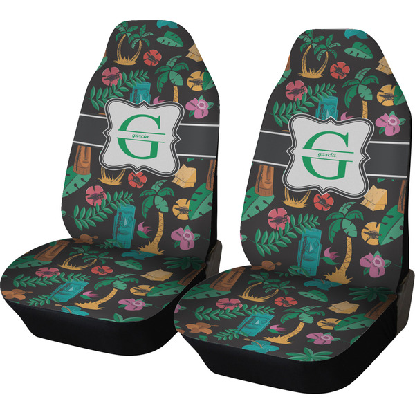 Custom Hawaiian Masks Car Seat Covers (Set of Two) (Personalized)