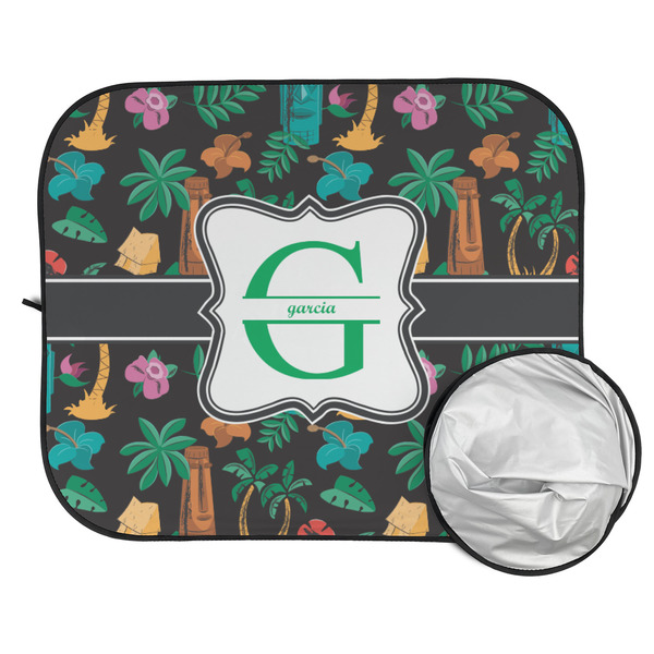 Hawaiian Masks Car Sun Shades - FOLDED & UNFOLDED