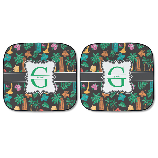 Hawaiian Masks Car Sun Shades - FRONT