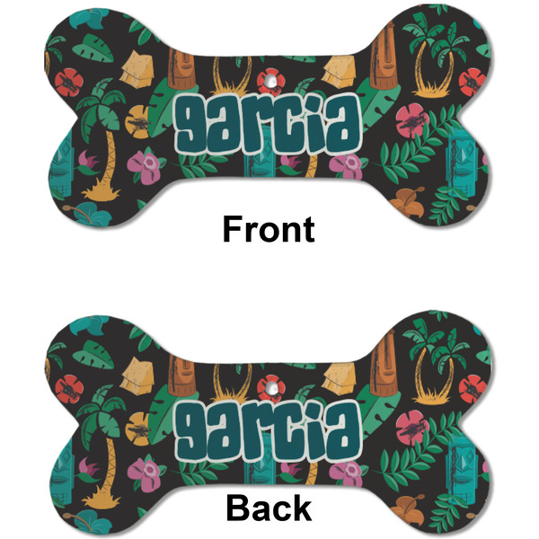 Hawaiian Masks Ceramic Flat Ornament - Bone Front & Back (APPROVAL)