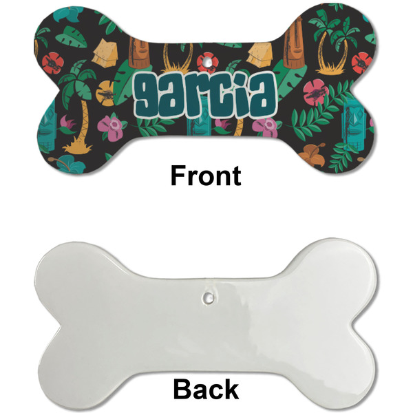 Hawaiian Masks Ceramic Flat Ornament - Bone Front & Back Single Print (APPROVAL)