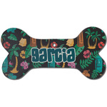 Hawaiian Masks Ceramic Dog Ornament - Front w/ Name and Initial