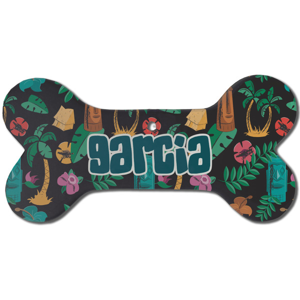 Hawaiian Masks Ceramic Flat Ornament - Bone Front