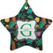 Hawaiian Masks Star Ceramic Ornament w/ Name and Initial