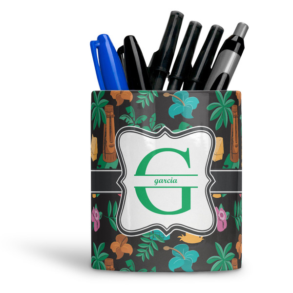 Custom Hawaiian Masks Ceramic Pen Holder