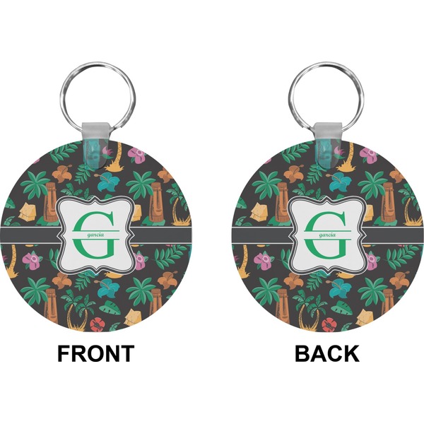 Hawaiian Masks Circle Keychain (Front + Back)