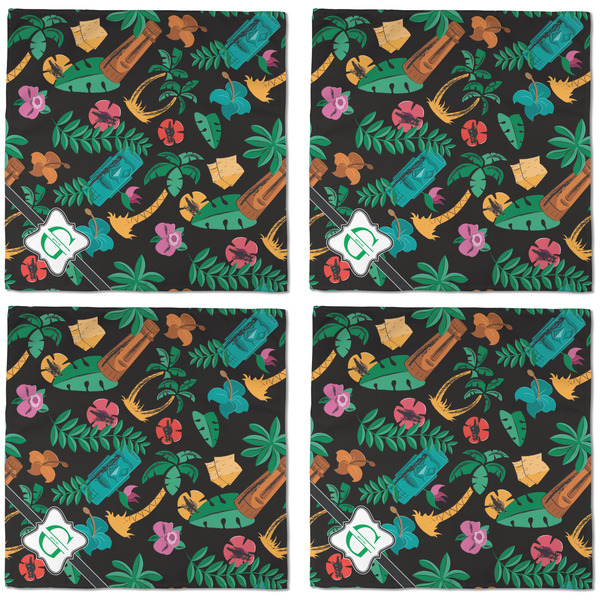 Hawaiian Masks Cloth Napkins - Personalized Dinner (APPROVAL) Set of 4