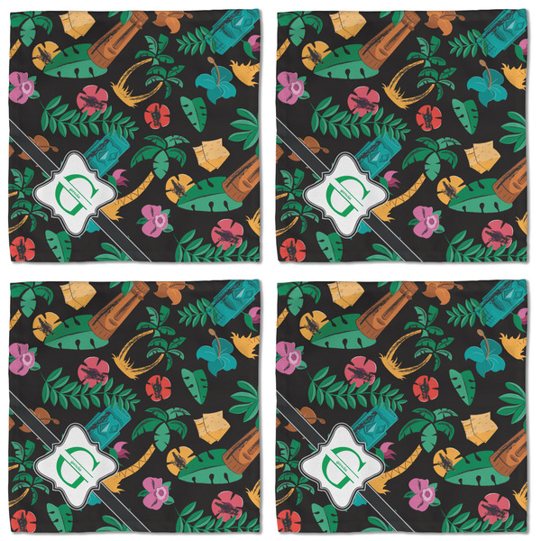 Hawaiian Masks Cloth Napkins - Personalized Lunch (APPROVAL) Set of 4