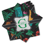 Hawaiian Masks Cloth Cocktail Napkins - Set of 4 w/ Name and Initial