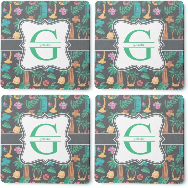 Hawaiian Masks Coaster Rubber Back - Apvl