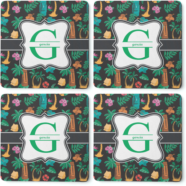 Hawaiian Masks Coaster Rubber Back - Apvl
