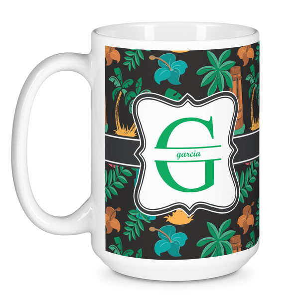 Hawaiian Masks Coffee Mug - 15 oz - White