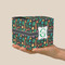 Hawaiian Masks Cube Favor Gift Box - On Hand - Scale View