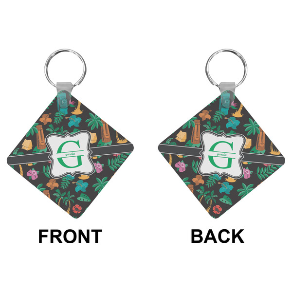 Hawaiian Masks Diamond Keychain (Front + Back)