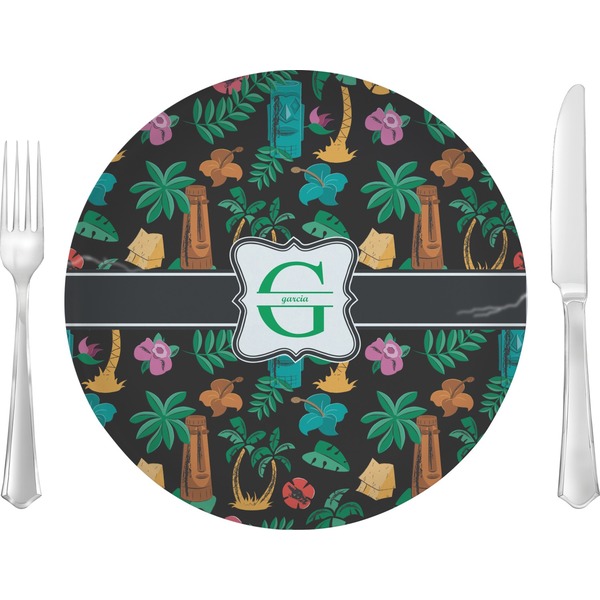 Custom Hawaiian Masks 10" Glass Lunch / Dinner Plates - Single or Set (Personalized)