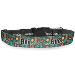Hawaiian Masks Deluxe Dog Collar - Small (8.5" to 12.5") (Personalized)