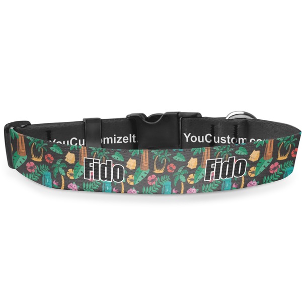 Custom Hawaiian Masks Deluxe Dog Collar - Toy (6" to 8.5") (Personalized)