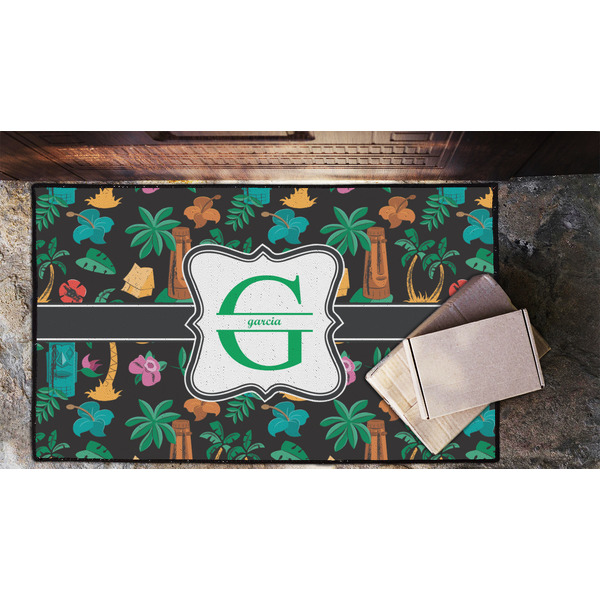 Hawaiian Masks Door Mat - LIFESTYLE (Lrg)