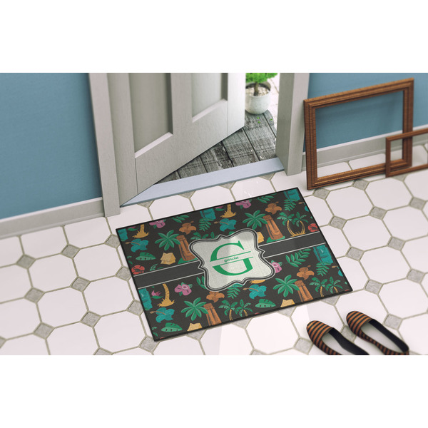 Hawaiian Masks Door Mat Lifestyle
