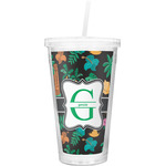 Hawaiian Masks Double Wall Tumbler with Straw (Personalized)
